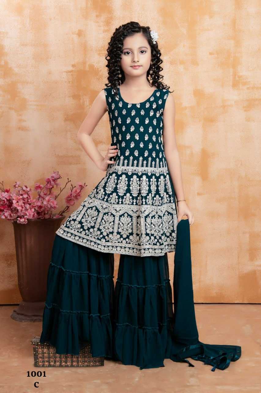 YNF FAUX GEORGETTE KSB 1001 WHOLESALE KIDS SHARARA MANUFACTURER   