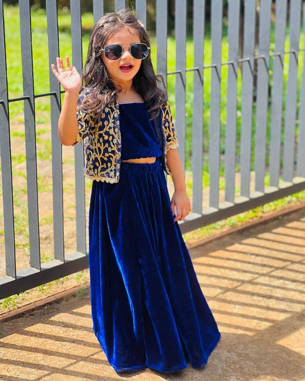 YNF VELVET BAB 28 KIDS WEAR WHOLESALE KIDS LEHENGAS MANUFACTURER