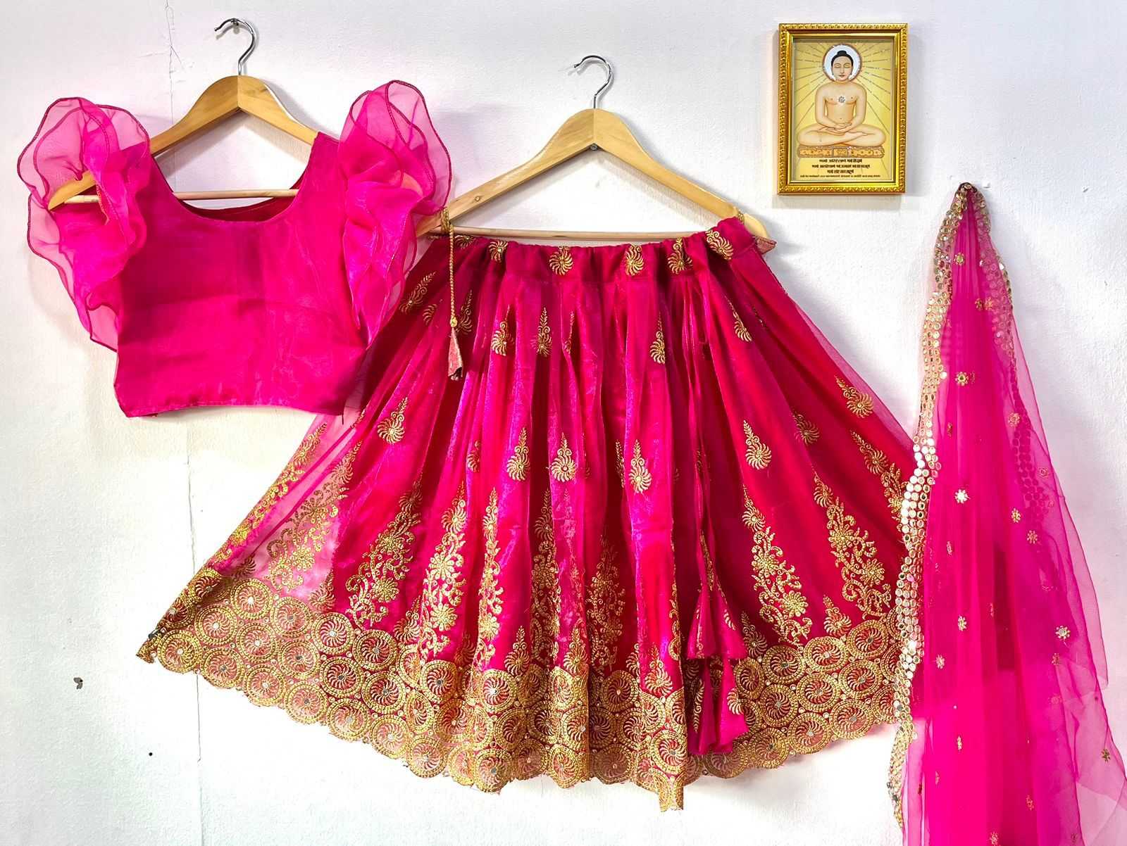YNF SOFT TISSUE RIN115 REF48 KIDS WEAR WHOLESALE KIDS LEHENGAS MANUFACTURER