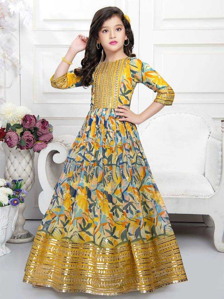 YNF FAUX GEORGETTE KESH168 MNT48 KIDS WEAR WHOLESALE KIDS GOWNS KIDS TRADITIONAL OUTFITS KIDS ETHNIC GOWNS KIDS FESTIVE WEAR  MANUFACTURER- Kids Exports