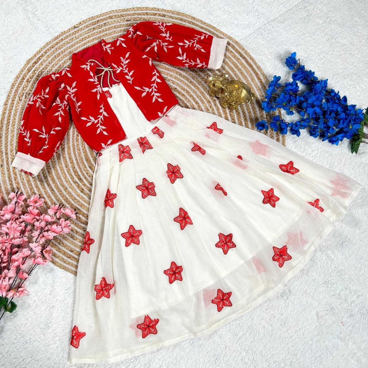 YNF GEORGETTE KESH109 159 KIDS WEAR WHOLESALE ETHNIC GOWNS KIDS TRADITIONAL WEAR KIDS FESTIVE EMBROIDERY MANUFACTURER- Kids Exports