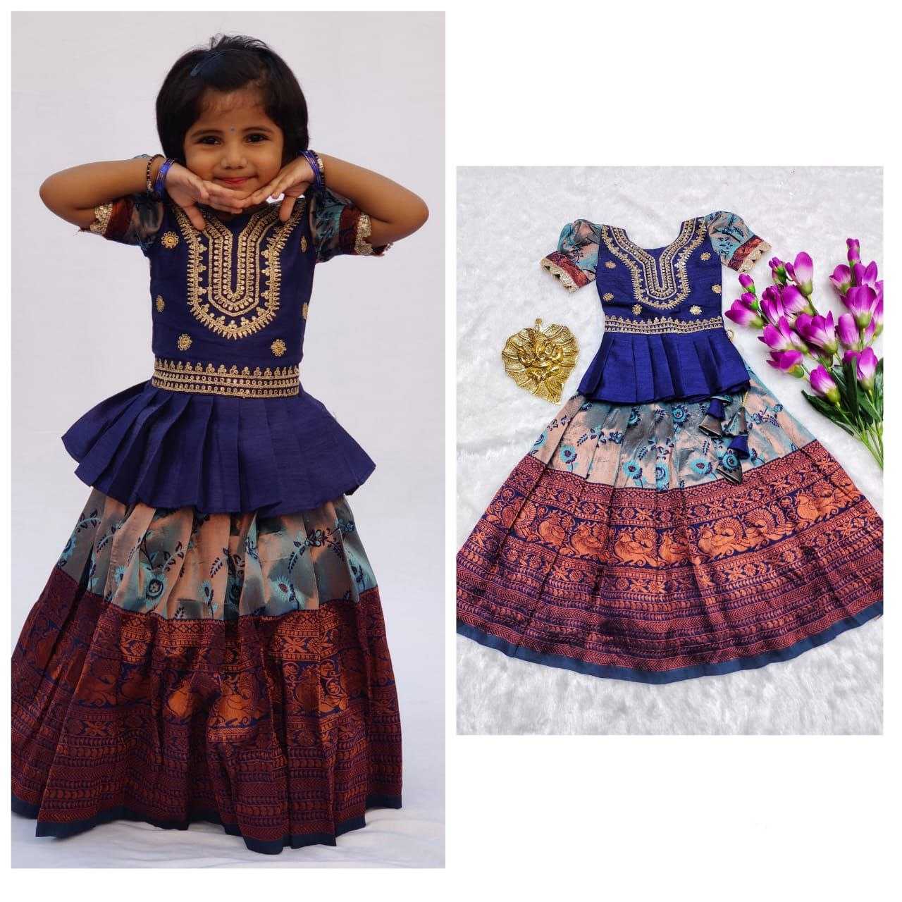 YNF KANIVARM SILK RIN161 RPVR23 KIDS WEAR WHOLESALE KIDS LEHENGA KIDS TRADITIONAL OUTFITS KIDS LEHENGA CHOLI KIDS FESTIVE WEAR KIDS WEDDING OUTFITS MANUFACTURER- Kids Exports