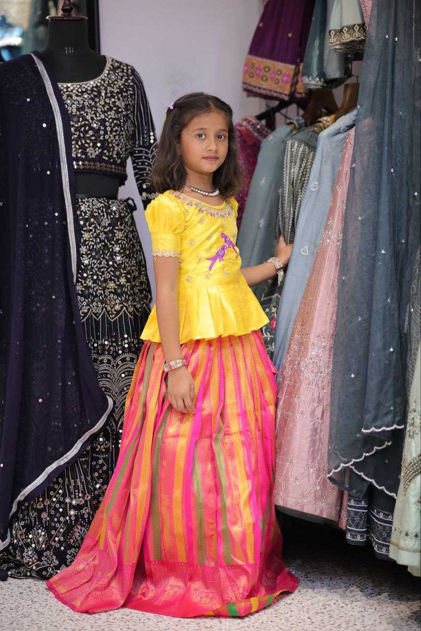 YNF PURE SILK RIN161 RPVR22 KIDS WEAR WHOLESALE KIDS LEHENGA KIDS TRADITIONAL OUTFITS KIDS LEHENGA CHOLI KIDS FESTIVE WEAR KIDS WEDDING OUTFITS MANUFACTURER- Kids Exports