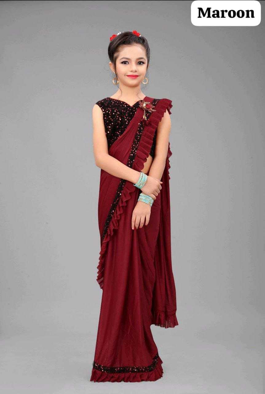 Ynf Delta lycra RIN204 Krishiv kids Kids Wear Wholesale Kids Saree Dress Kids Festive Wear Manufacturer- Kids Exports