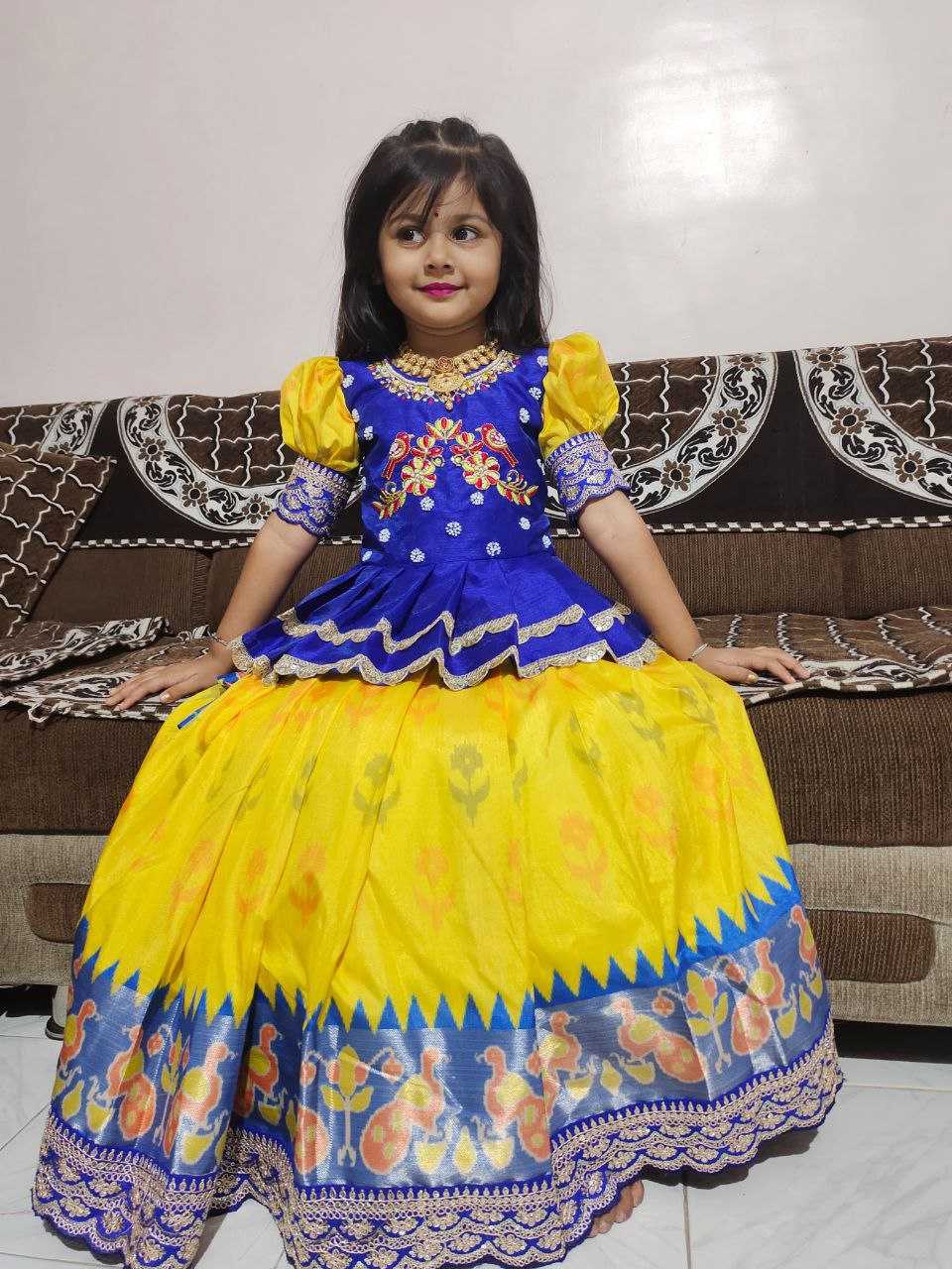 Ynf Pure Silk RIN161 SUPER COOL Kids Wear Wholesale Kids Lehenga Embroidered Frock Kids Lehenga Choli Manufacturer- Kids Exports