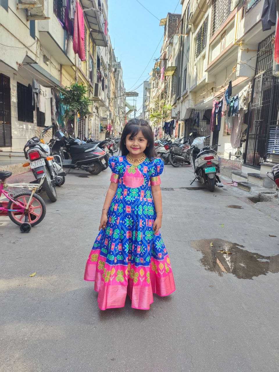 Ynf Silk RIN161 Kids SUMMER gown* Kids Wear Wholesale Kids Gown Kids Designer Frock Kids Party Wear Ethnic Manufacturer- Kids Exports