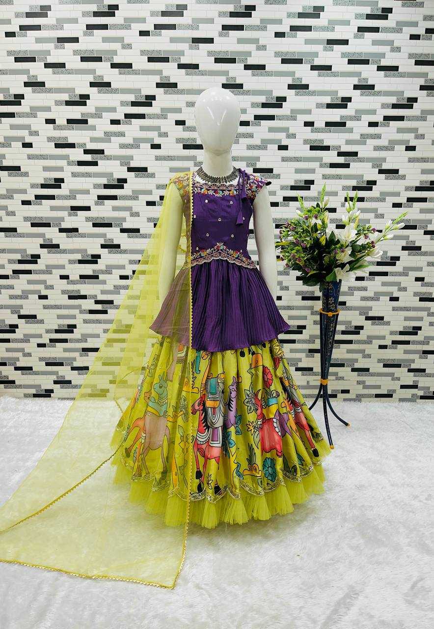 Ynf Chinon KESH415 199 Kids Wear Wholesale Kids Lehenga Kids Lehenga Choli Baby Girl Lehenga Manufacturer- Kids Exports