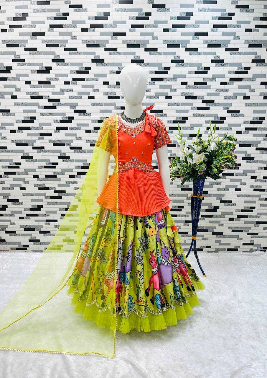 Ynf Chinon KESH415 200 Kids Wear Wholesale Kids Lehenga Kids Lehenga Choli Baby Girl Lehenga Manufacturer- Kids Exports