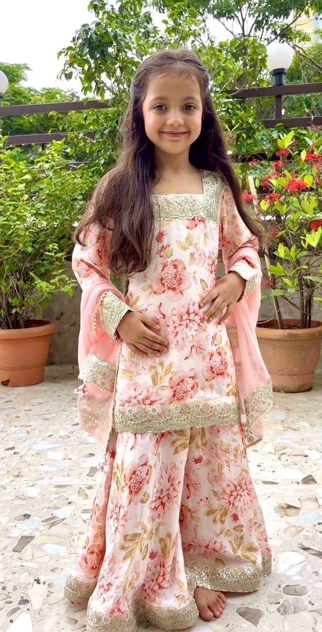 Ynf Chinon KESH415 201 Kids Wear Wholesale Kids Sharara Kids Suit Kids Anarkali Suits Manufacturer- Kids Exports
