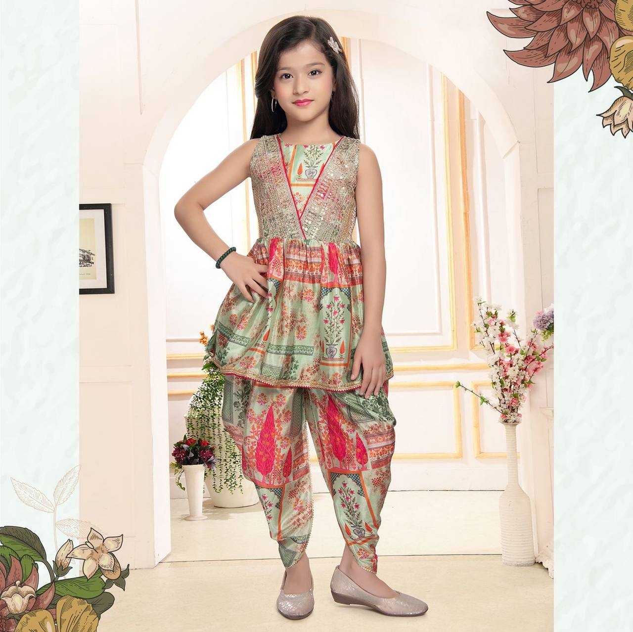 Ynf Chinon Silk KESH415 179 Kids Wear Wholesale Kids Suit Kids Dhoti Kurta Manufacturer- Kids Exports