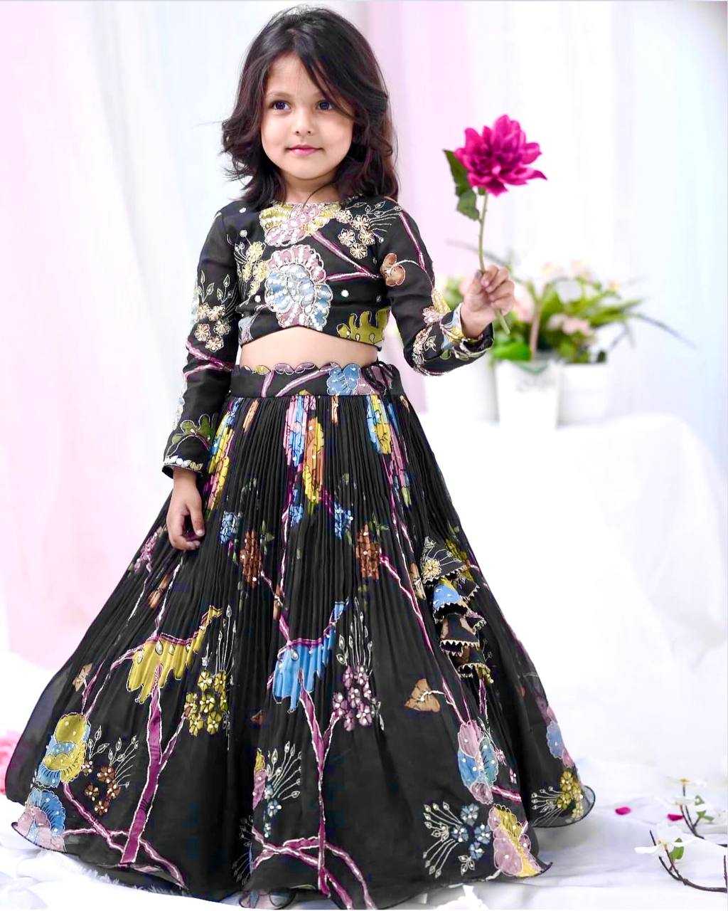 Ynf Chinon Silk KESH415 203 Kids Wear Wholesale Kids Lehenga Kids Lehenga Choli Baby Girl Lehenga Manufacturer- Kids Exports