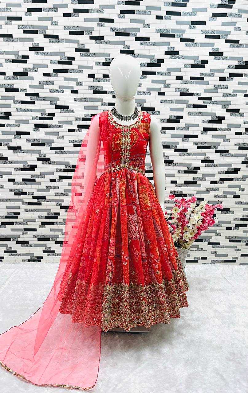 Ynf Faux Georgette KESH415 159 Kids Wear Wholesale Kids Gown Kids Ethnic Gowns Manufacturer- Kids Exports