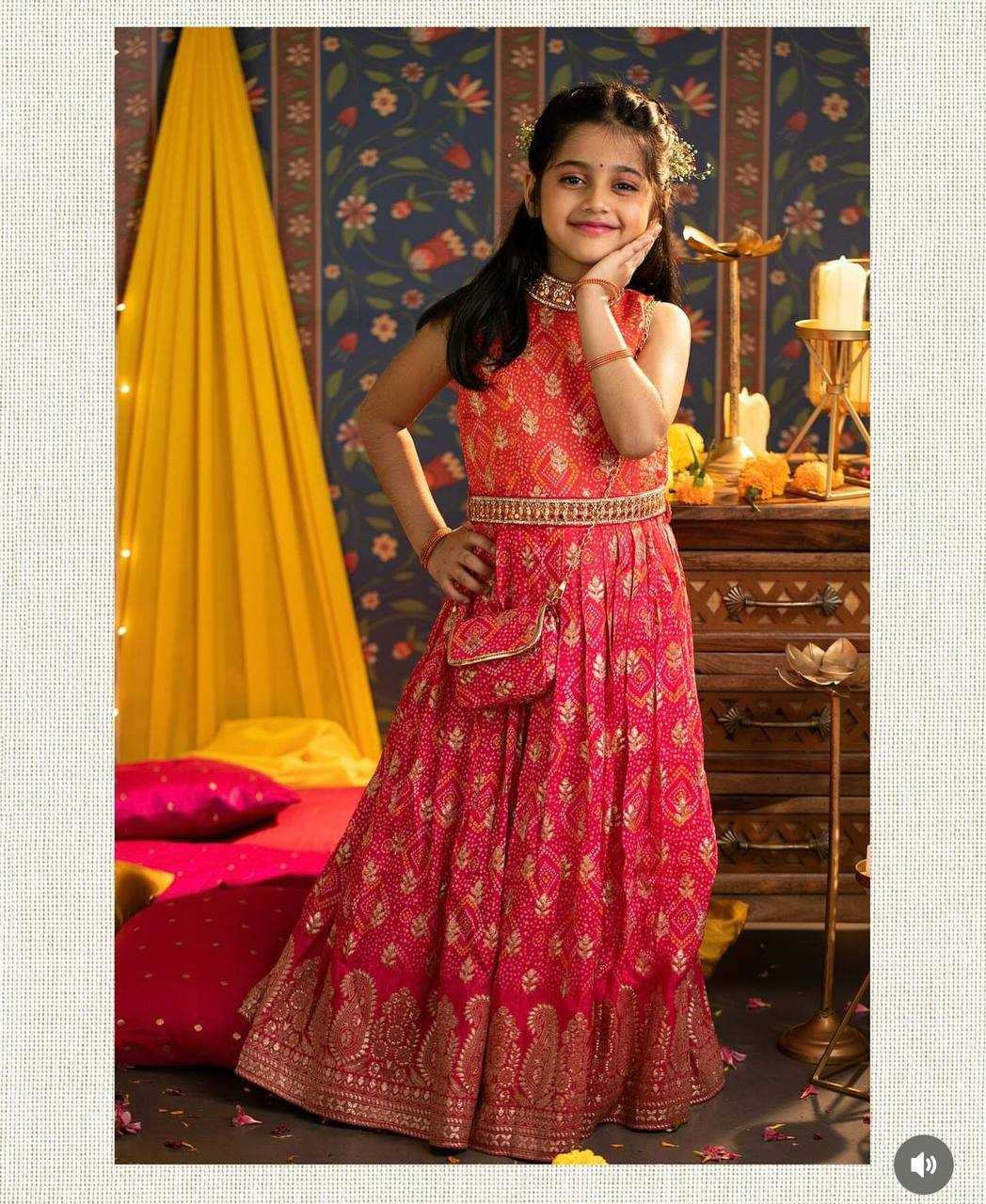 Ynf Faux Georgette KESH415 164 Kids Wear Wholesale Kids Gown Kids Ethnic Gowns Manufacturer- Kids Exports