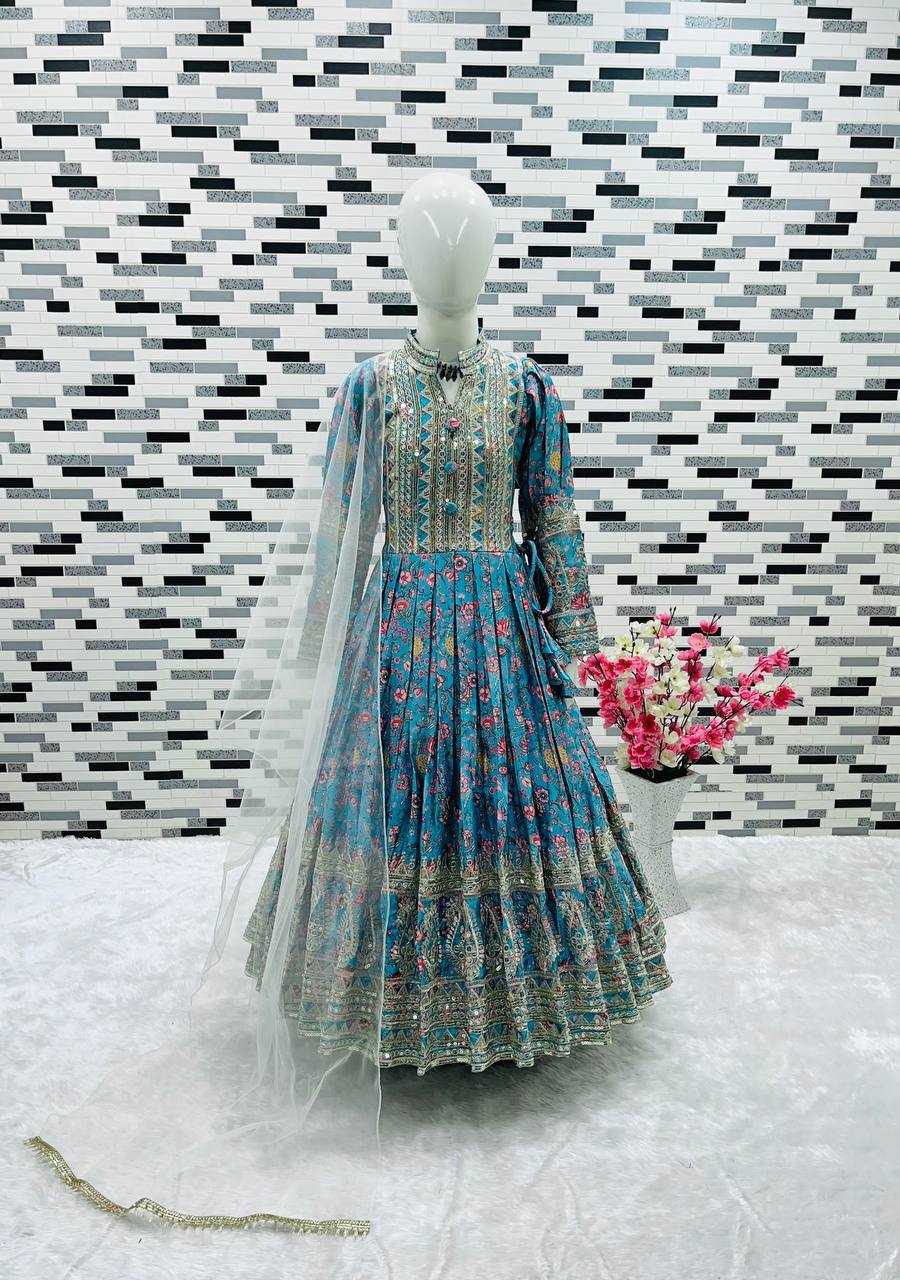 Ynf Faux Georgette KESH415 165 Kids Wear Wholesale Kids Gown Kids Ethnic Gowns Manufacturer- Kids Exports
