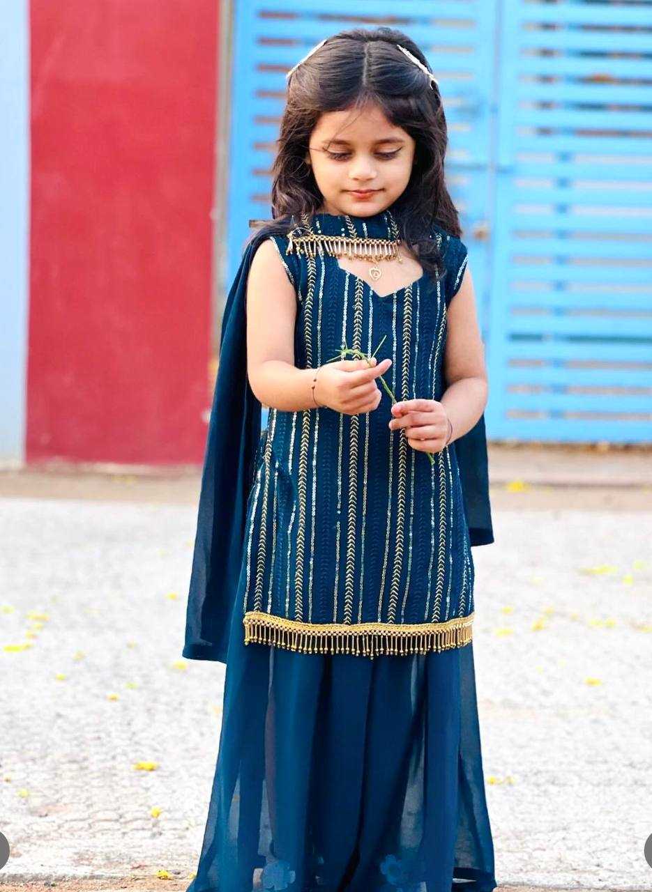 Ynf Faux Georgette KESH415 172 Kids Wear Wholesale Kids Suit Kids Anarkali Suits Manufacturer- Kids Exports
