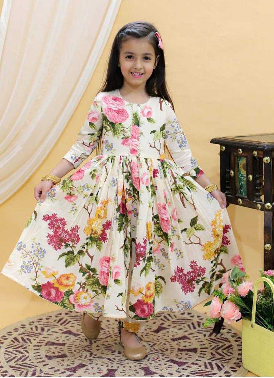 Ynf Faux Georgette KESH415 180 Kids Wear Wholesale Kids Gown Kids Ethnic Gowns Manufacturer- Kids Exports