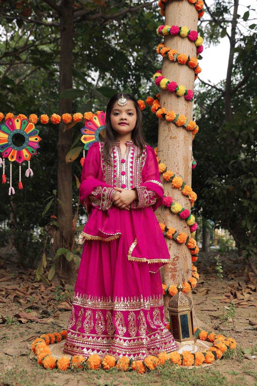 Ynf Faux Georgette KESH415 196 Kids Wear Wholesale Kids Gown Kids Ethnic Gowns Manufacturer- Kids Exports