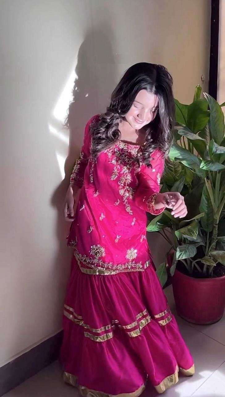 Ynf Faux Georgette KESH415 205 Kids Wear Wholesale Kids Sharara Kids Suit Kids Anarkali Suits Manufacturer- Kids Exports