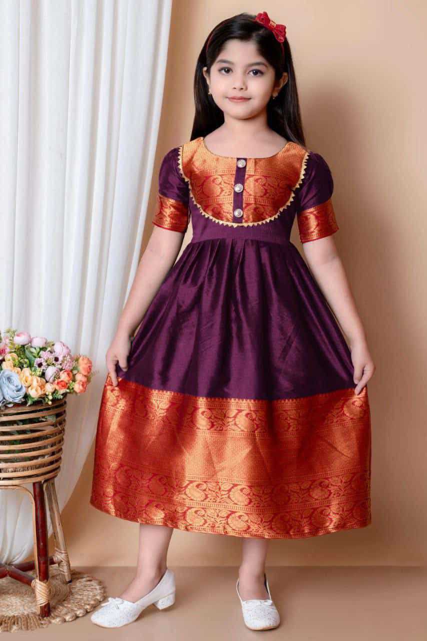Ynf Silk KESH461 66 Kids Wear Wholesale Kids Lehenga Kids Designer Frock Kids Silk Dress Manufacturer- Kids Exports