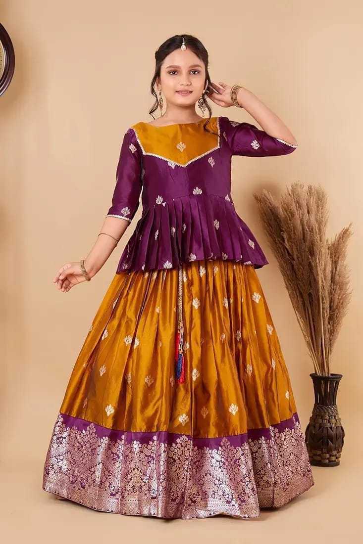 Ynf Soft Silk RIN222 HK-60 Kids Wear Wedding Collections Festive Collections Wholesale Kids Lehenga Choli Kids Festive Wear Kids Silk Dress Manufacturer- Kids Exports