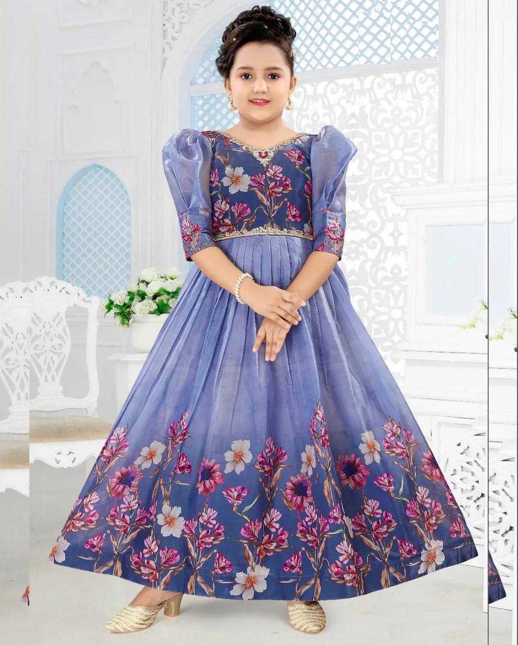 Ynf Tabby Silk KESH415 202 Kids Wear Wholesale Kids Gown Kids Ethnic Gowns Manufacturer- Kids Exports