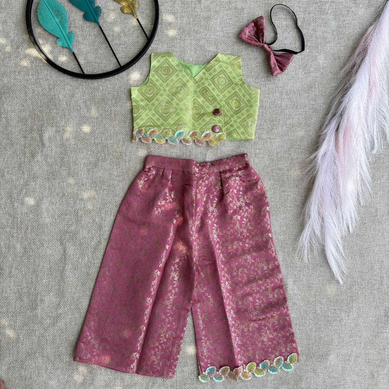 Ynf Brocade RIN107 BROCADE Kids Wear Wedding Collections Festive Collections Wholesale Kids Frocks Kids Designer Frock Kids Festive Wear Manufacturer- Kids Exports