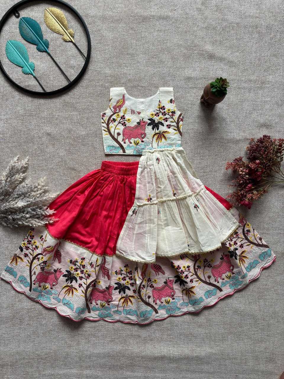 Ynf Khadi RIN107 BORDE Kids Wear Wedding Collections Festive Collections Wholesale Kids Lehenga Choli Kids Festive Wear Kids Navratri Outfits Manufacturer- Kids Exports