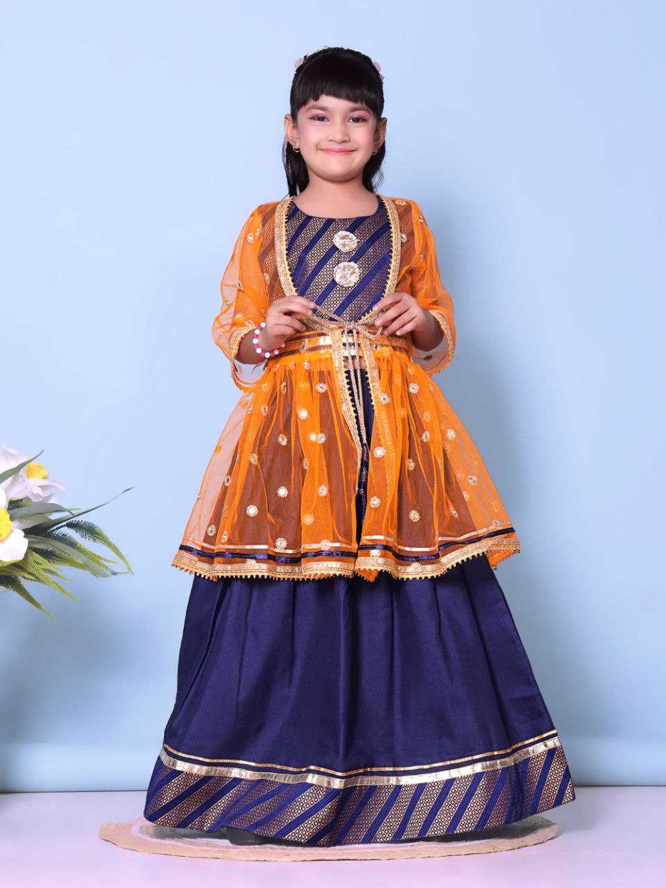 Ynf Cotton KESH461 115 Kids Wear Wholesale Kids Lehenga Embroidered Frock Kids Ghagra Choli Manufacturer- Kids Exports