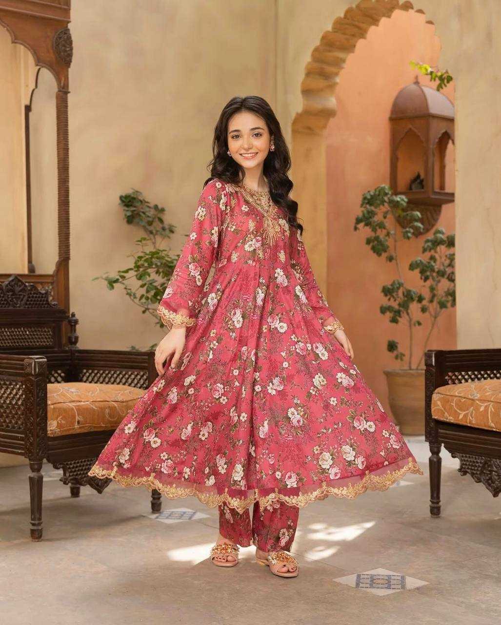 Ynf Georgette RIN234 218 Kids Wear Wholesale Kids Gown Kids Anarkali Suits Kids Ethnic Gowns Manufacturer- Kids Exports