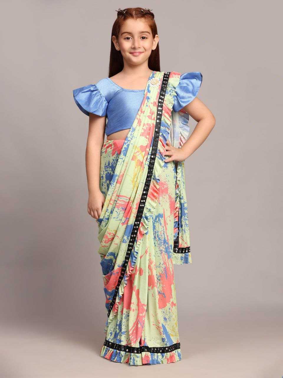 Ynf Lycra RIN204 501 Kids Wear Festive Collections Wholesale Kids Saree Dress Kids Ethnic Wear Kids Party Wear Ethnic Manufacturer- Kids Exports