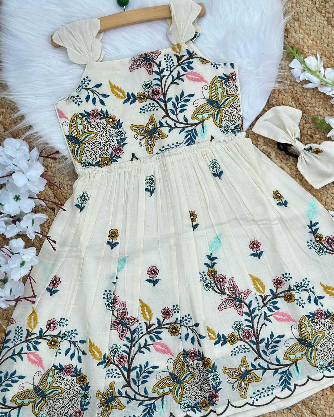 Ynf Pure Cotton RIN235 FINISHING Kids Wear Festive Collections Wholesale Kids Gown Kids Ethnic Gowns Onam Collections Manufacturer- Kids Exports