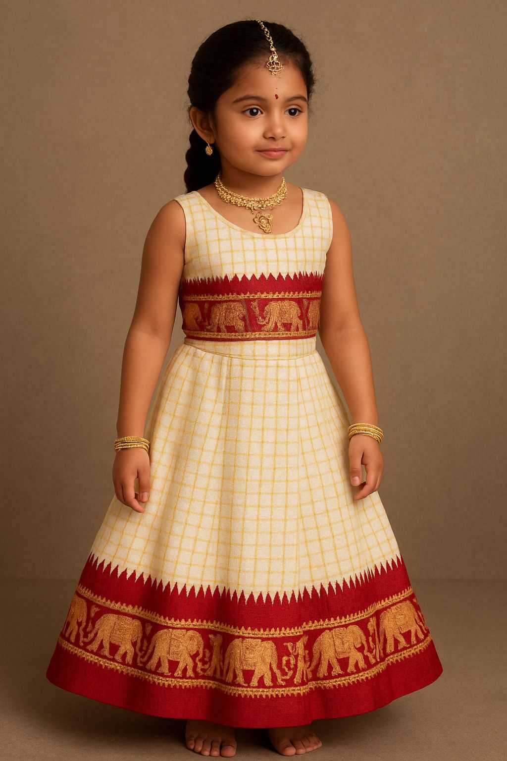 Ynf Soft Silk RIN235 JUMI Kids Wear Festive Collections Wholesale Kids Gown Kids Ethnic Gowns Onam Collections Manufacturer- Kids Exports