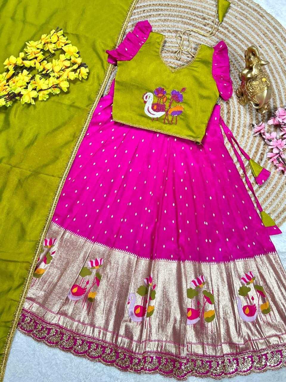 Ynf Chinon Silk KESH503 1129 Kids Wear Wholesale Kids Frocks Girls Frock Kids Designer Frock Manufacturer- Kids Exports