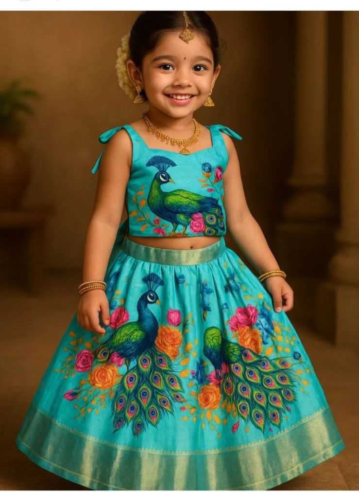 Ynf Dola Silk RIN118 KANIKA Kids Wear Wholesale Kids Traditional Outfits Kids Lehenga Choli Kids Navratri Outfits Manufacturer- Kids Exports