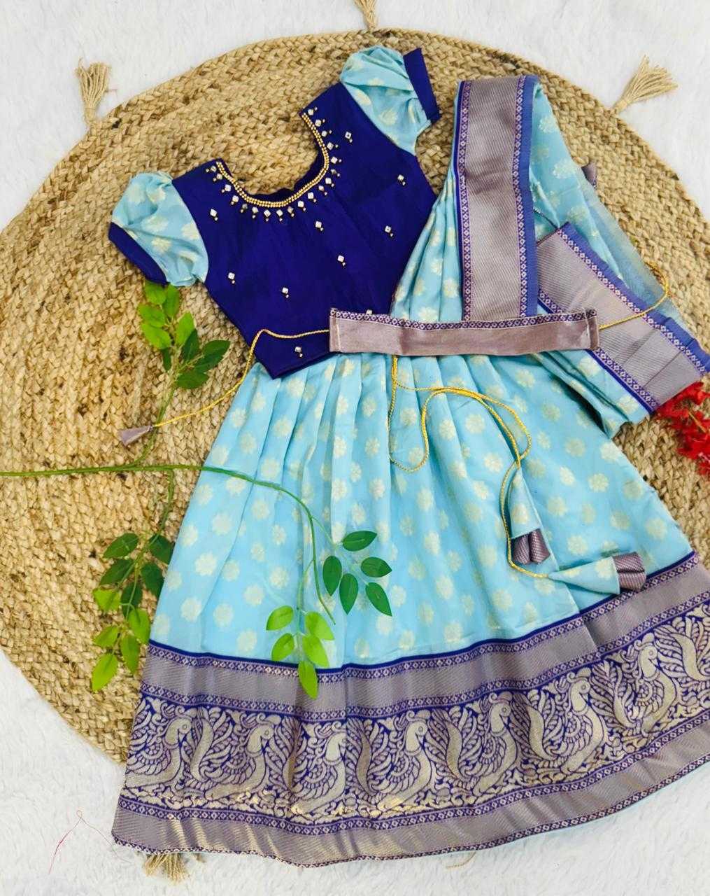 Ynf Kanjivaram Silk RIN235 PRATISHTHA Kids Wear Festive Collections Wholesale Kids Lehenga Choli Kids Festive Wear Baby Girl Lehenga Manufacturer- Kids Exports