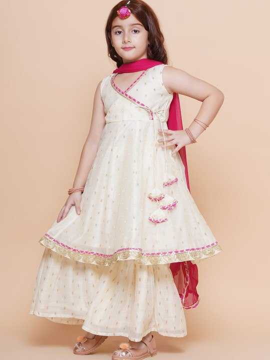 Ynf Chanderi Silk KESH642 08 Kids Wear Wholesale Kids Sharara Kids Traditional Outfits Kids Wedding Outfits Manufacturer- Kids Exports