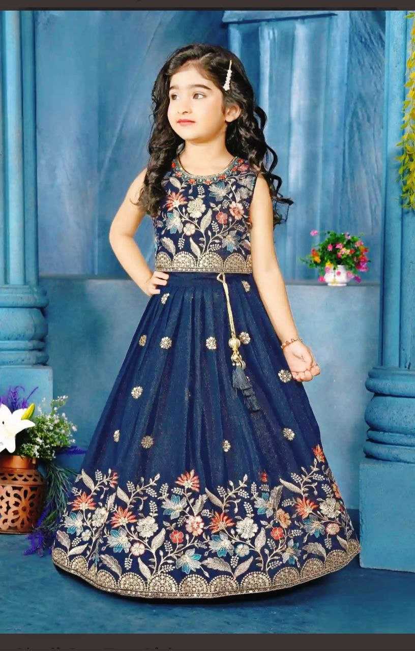 Ynf Chinon KESH167 ZARINA Kids Wear Wholesale Kids Lehenga Embroidered Frock Kids Designer Frock Manufacturer- Kids Exports