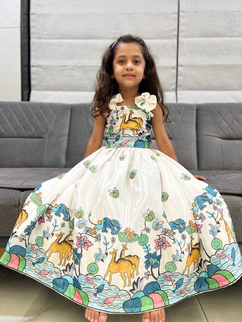 Ynf Chinon KESH642 046 Kids Wear Wholesale Kids Gown Ethnic Dresses For Kids Kids Ethnic Gowns Manufacturer- Kids Exports
