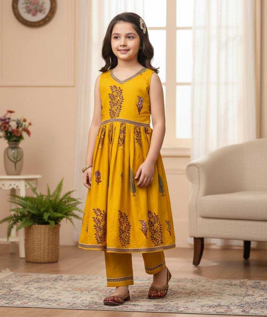 Ynf Cotton KESH642 017 Kids Wear Festive Collections Wholesale Girls Cotton Frocks Kids Festive Wear Kids Party Wear Ethnic Manufacturer- Kids Exports