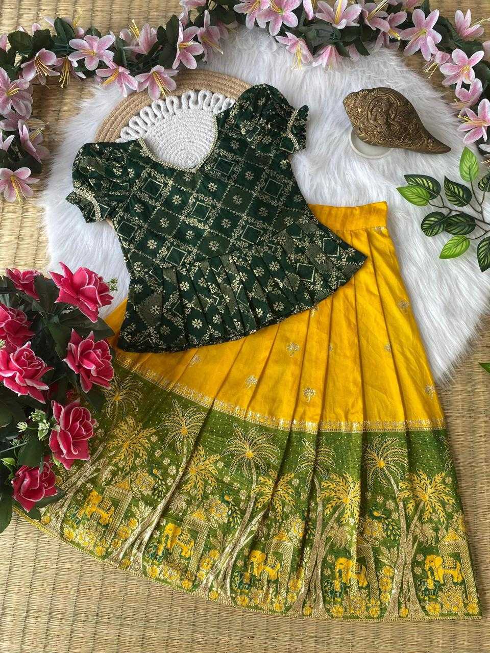 Ynf Dola Silk KESH503 8152 Kids Wear Wholesale Kids Lehenga Kids Traditional Outfits Kids Navratri Outfits Manufacturer- Kids Exports