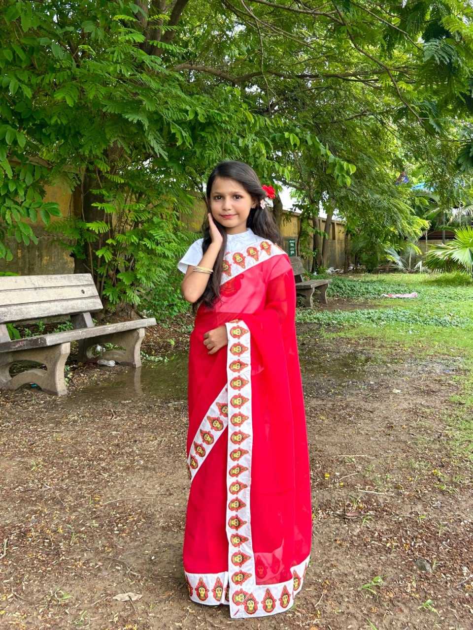 Ynf Dola Silk KESH505 014 Kids Wear Wholesale Kids Saree Dress Kids Festive Wear Kids Party Wear Ethnic Manufacturer- Kids Exports