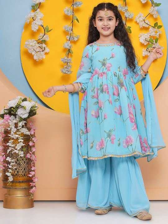 Ynf Georgette KESH642 MANVI Kids Wear Festive Collections Wholesale Kids Sharara Kids Festive Wear Kids Wedding Outfits Manufacturer- Kids Exports