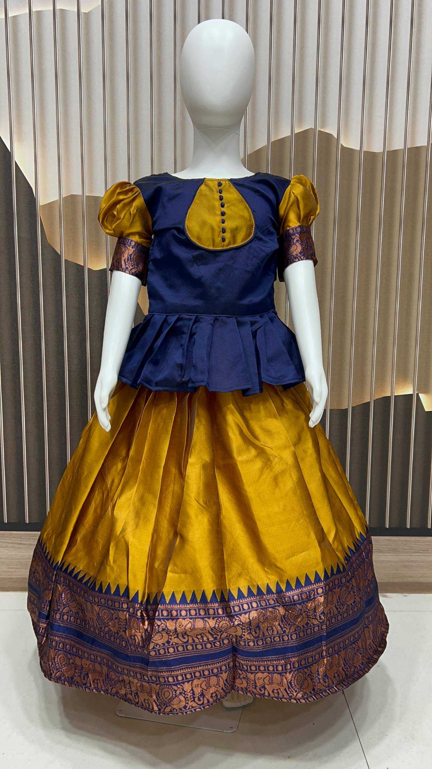 Ynf Heavy Silk KESH670 047 Kids Wear Wholesale Kids Lehenga Kids Frocks Kids Silk Dress Manufacturer- Kids Exports