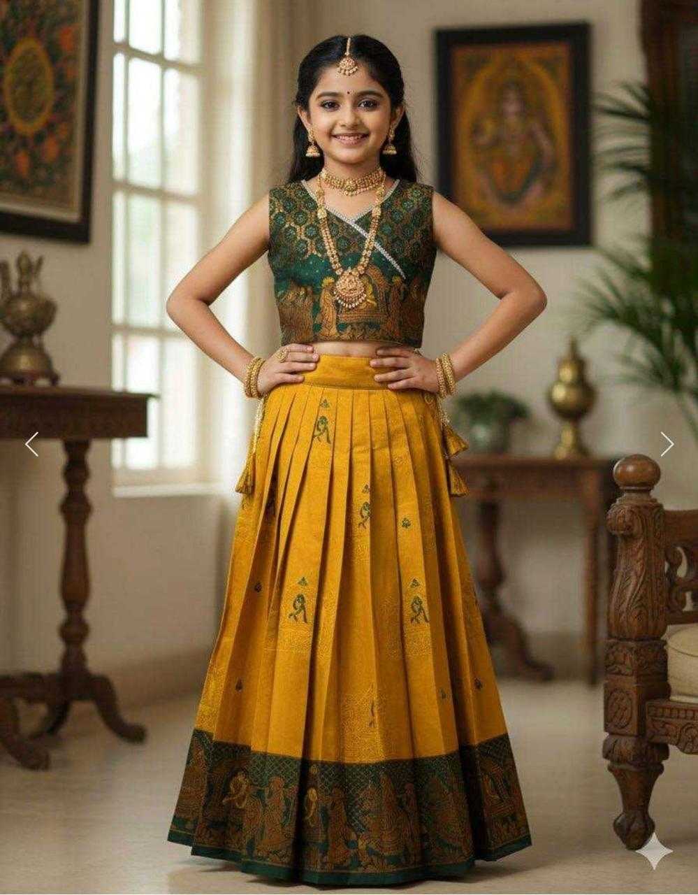 Ynf Lichi Silk KESH503 8157 Kids Wear Wholesale Kids Traditional Outfits Indian Wear For Kids Kids Lehenga Choli Manufacturer- Kids Exports