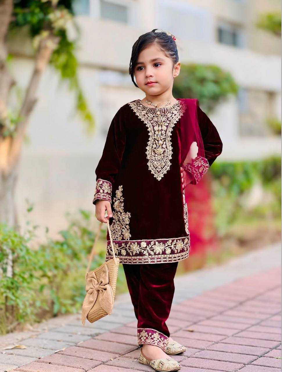 Ynf Velvet KESH415 237 Kids Wear Wholesale Kids Top & Pant Kids Co-ord Set Girls Kurti Manufacturer- Kids Exports