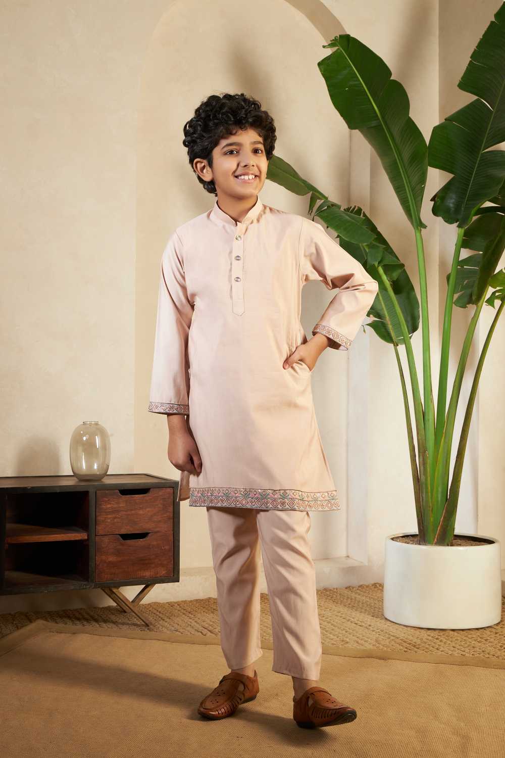 Ynf Cotton RIN202 Little Viraasat Kids Wear Wholesale Kids Kurta Pajama Kids Ethnic Gowns Kids Festive Wear Manufacturer- Kids Exports