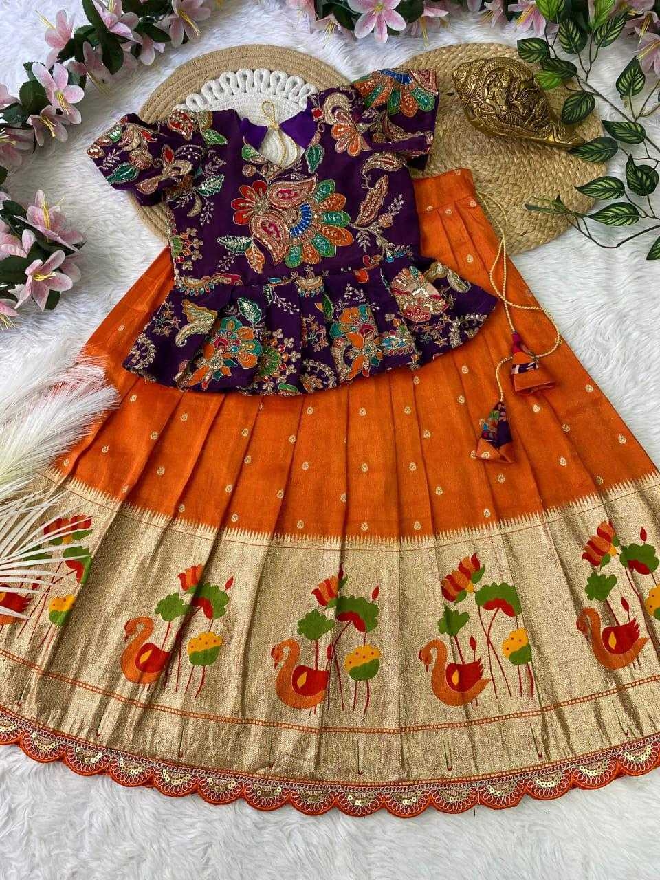 Ynf Crepe RIN235 KARNI Kids Wear Wholesale Kids Lehenga Kids Festive Wear Kids Wedding Outfits Manufacturer- Kids Exports