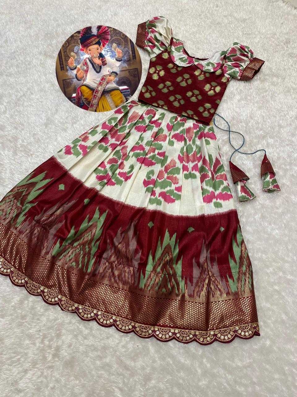 Ynf Crepe Silk RIN235 MANDY Kids Wear Wholesale Kids Traditional Outfits Kids Lehenga Choli Kids Wedding Outfits Manufacturer- Kids Exports