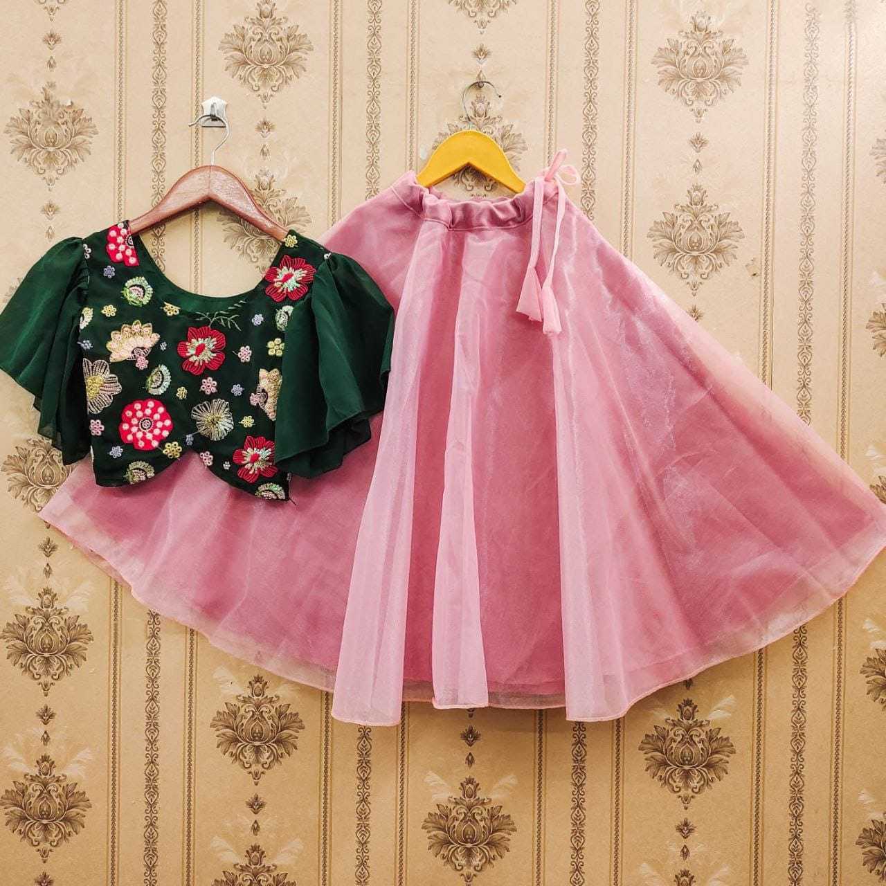 Ynf Georgette RIN235 LILY Kids Wear Wholesale Kids Lehenga Embroidered Frock Kids Designer Frock Manufacturer- Kids Exports