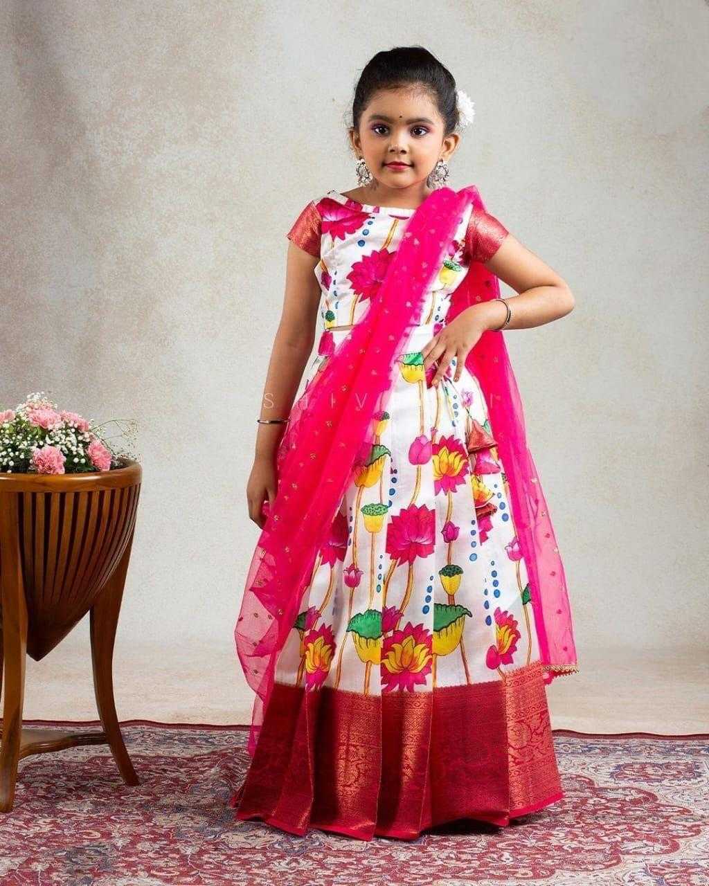 Ynf Lichi Silk RIN235 Lichi Silk Kids Wear Wholesale Ethnic Dresses For Kids Kids Lehenga Choli Kids Festive Wear Manufacturer- Kids Exports